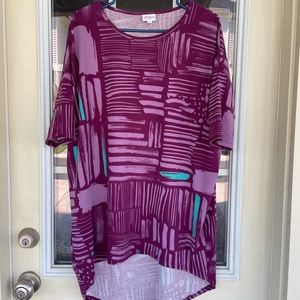 Rare M Lularoe Irma - Purple and teal shirt